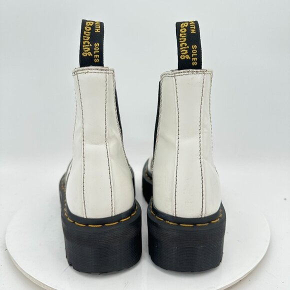 Dr Martens 2976 Quad Women Size 7 White Leather Platform Side Elastic Boot - Picture 5 of 11